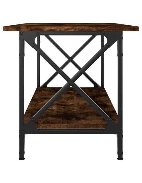 Tavolino Rovere Fumo 80x45x45 cm in Legno Multistrato e Ferro