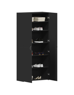 Mobile per scarpe Nero 80 x 35.5 x 180 cm Legno multistrato