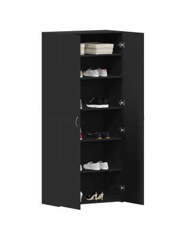Mobile per scarpe Nero 80 x 35.5 x 180 cm Legno multistrato