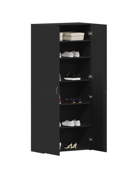 Mobile per scarpe Nero 80 x 35.5 x 180 cm Legno multistrato