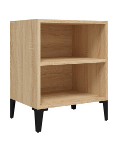 Comodino con Gambe in Metallo Rovere Sonoma 40x30x50 cm 2