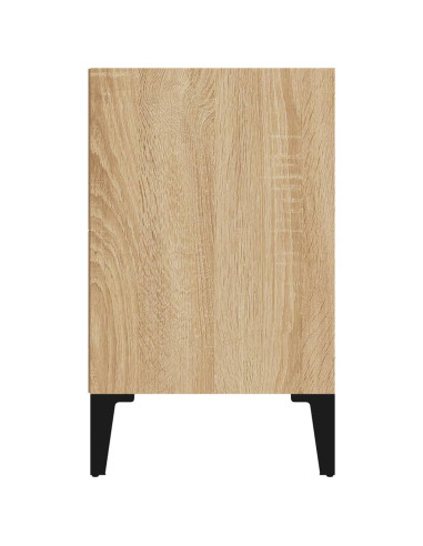 Comodino con Gambe in Metallo Rovere Sonoma 40x30x50 cm