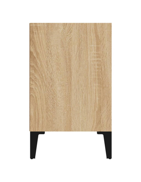 Comodino con Gambe in Metallo Rovere Sonoma 40x30x50 cm