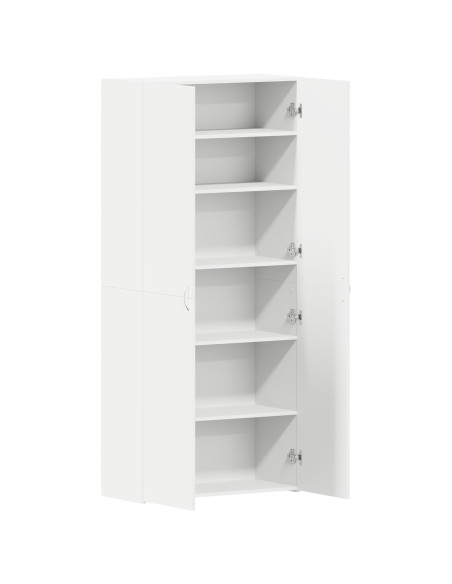Mobile per Scarpe  Bianco 80x35.5x180 cm Legno Ingegnerizzato