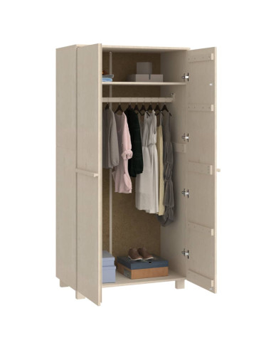 Armadio HAMAR Miele 89x50x180 cm in Legno Massello di Pino