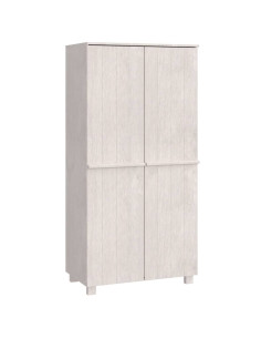 Armadio HAMAR Bianco 89x50x180 cm in Legno Massello di Pino