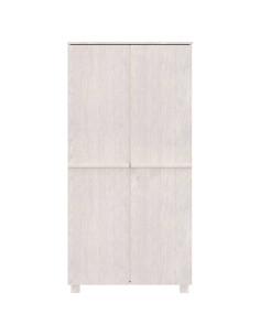 Armadio HAMAR Bianco 89x50x180 cm in Legno Massello di Pino 2