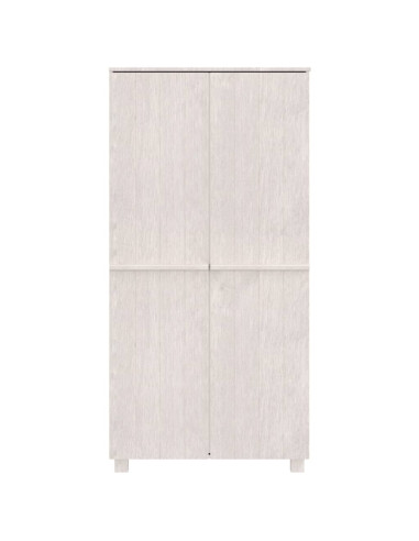 Armadio HAMAR Bianco 89x50x180 cm in Legno Massello di Pino