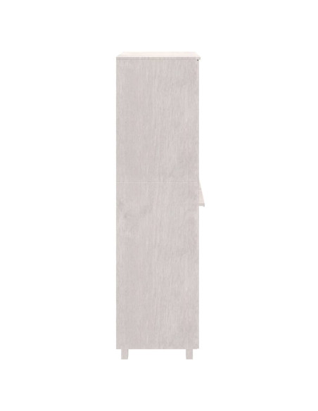Armadio HAMAR Bianco 89x50x180 cm in Legno Massello di Pino