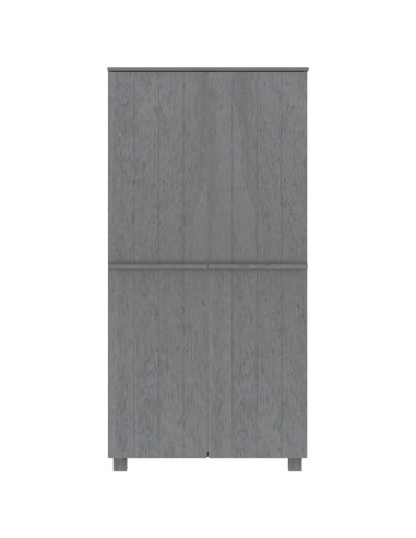 Armadio HAMAR Grigio Scuro 89x50x180 cm Legno Massello di Pino