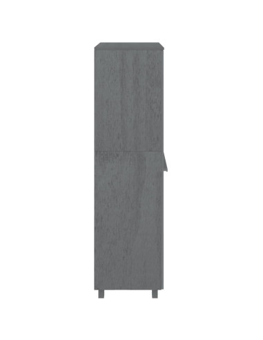 Armadio HAMAR Grigio Scuro 89x50x180 cm Legno Massello di Pino