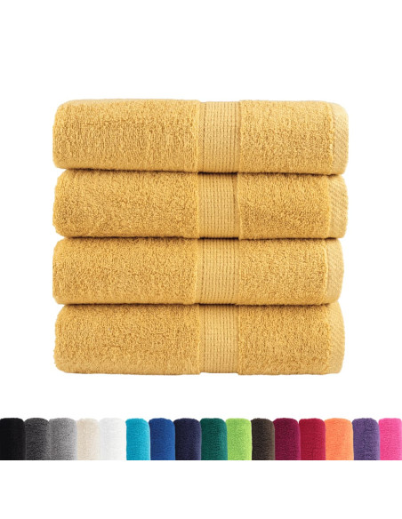 Asciugamani Ospiti 4 pz Oro 30x50 cm 600gsm 100% Cotone