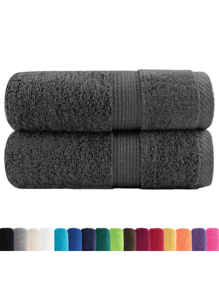 Asciugamani Ospiti 2 pz Antracite 80x200cm 600gsm 100% Cotone