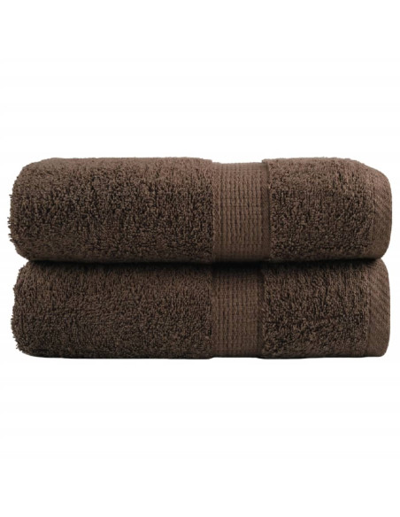 Asciugamani Ospiti 2 pz Marroni 30x50 cm 600gsm 100% Cotone