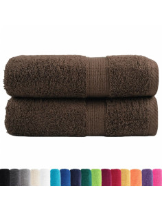 Asciugamani Ospiti 2 pz Marroni 30x50 cm 600gsm 100% Cotone 2