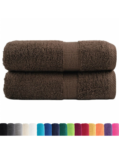 Asciugamani Ospiti 2 pz Marroni 30x50 cm 600gsm 100% Cotone