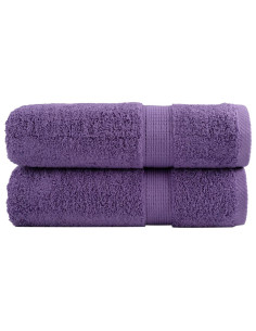 Asciugamani da Doccia 2 pz Viola 70x140 cm 600 g/m² 100% Cotone