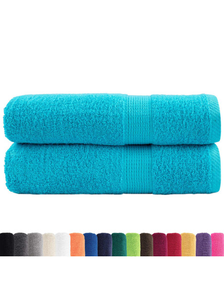 Asciugamani Doccia 2 pz Turchesi 70x140 cm 600 g/m² 100% Cotone