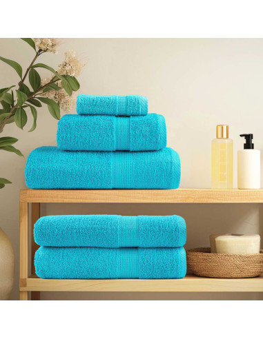 Asciugamani Doccia 2 pz Turchesi 70x140 cm 600 g/m² 100% Cotone