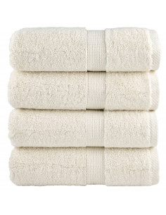 Asciugamani per Ospiti 4 pz Crema 30x50 cm 600 g/m² 100% Cotone
