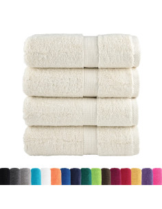 Asciugamani per Ospiti 4 pz Crema 30x50 cm 600 g/m² 100% Cotone 2