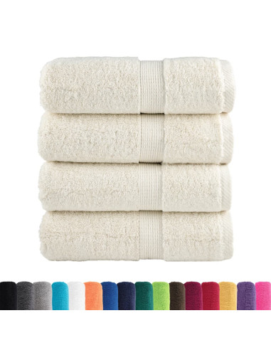 Asciugamani per Ospiti 4 pz Crema 30x50 cm 600 g/m² 100% Cotone