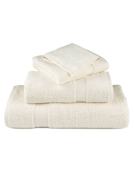 Asciugamani per Ospiti 4 pz Crema 30x50 cm 600 g/m² 100% Cotone