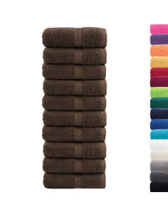 Salviette Premium 10 pz Marrone 30x30 cm 600gsm 100% Cotone 2