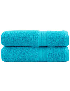 Asciugamani Bagno 2 pz Turchesi 50x100 cm 600 g/m² 100% Cotone
