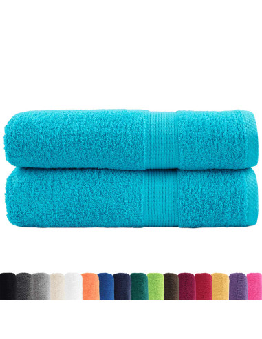 Asciugamani Bagno 2 pz Turchesi 50x100 cm 600 g/m² 100% Cotone