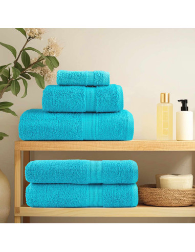 Asciugamani Bagno 2 pz Turchesi 50x100 cm 600 g/m² 100% Cotone