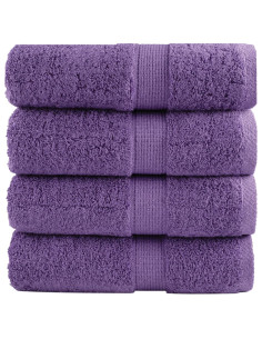 Asciugamani per Ospiti 4 pz Viola 30x50 cm 600 g/m² 100% Cotone
