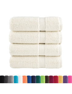 Asciugamani Premium 4 pz Crema 50x100 cm 600 g/m² 100% Cotone 2