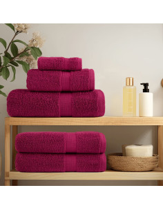 Asciugamani Premium SOLUND 4 pz Bordeaux 50x100 cm 600 g/m² 2