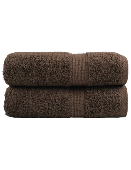 Salviette Premium 2 pz Marroni 30x30 cm 600gsm 100% Cotone