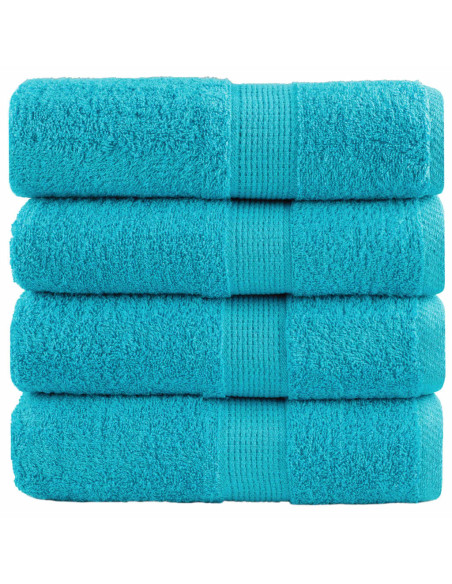 Asciugamani Ospiti 4 pz Turchesi 30x50 cm 600 g/m² 100% Cotone