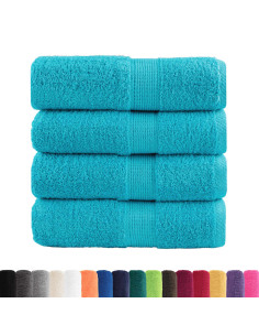 Asciugamani Ospiti 4 pz Turchesi 30x50 cm 600 g/m² 100% Cotone 2