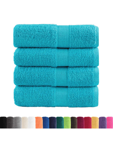 Asciugamani Ospiti 4 pz Turchesi 30x50 cm 600 g/m² 100% Cotone