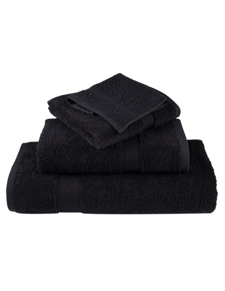 Asciugamani per Ospiti 2 pz Neri 30x50 cm 600 g/m² 100% Cotone
