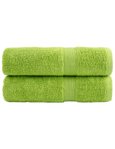 Asciugamani Premium 2 pz Verdi 50x100 cm 600 g/m² 100% Cotone