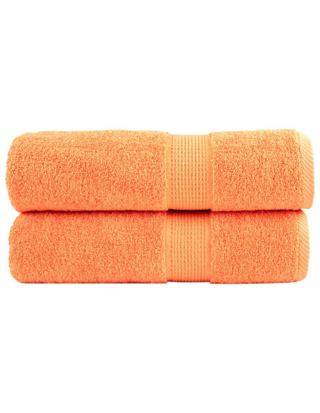 Asciugamani Doccia 2 pz Arancioni 70x140 cm 600g/m² 100% Cotone