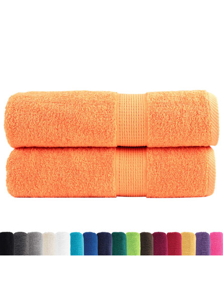 Asciugamani Doccia 2 pz Arancioni 70x140 cm 600g/m² 100% Cotone