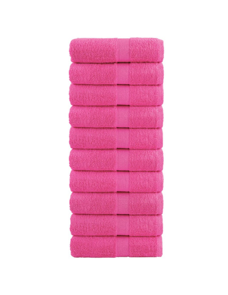 Asciugamani per Ospiti 10 pz Rosa 30x50 cm 600 g/m² 100% Cotone