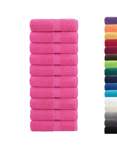 Asciugamani per Ospiti 10 pz Rosa 30x50 cm 600 g/m² 100% Cotone