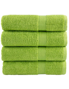 Asciugamani Premium 4 pz Verdi 50x100 cm 600 g/m² 100% Cotone