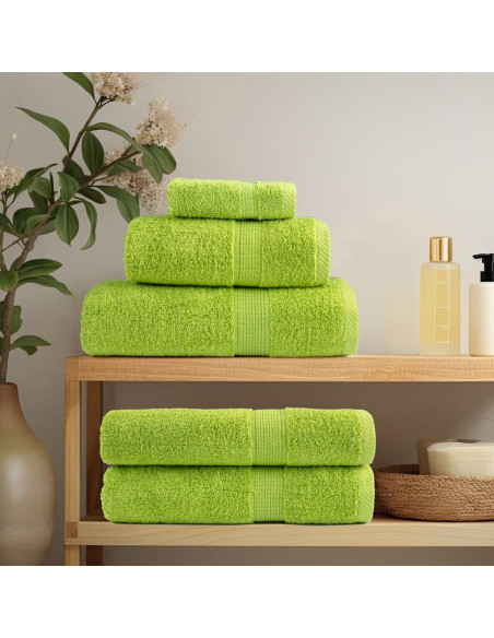 Asciugamani Premium 4 pz Verdi 50x100 cm 600 g/m² 100% Cotone