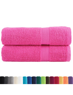 Asciugamani Premium 2 pz Rosa 50x100 cm 600 g/m² 100% Cotone 2