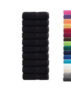 Asciugamani Premium 10 pz Neri 30x30cm 600 g/m² 100% Cotone 2
