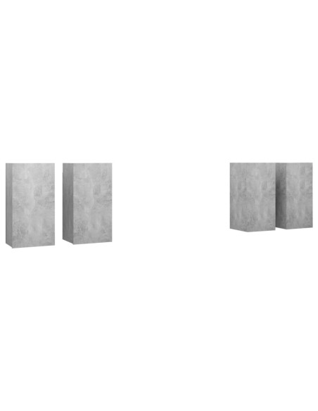 Mobili Porta TV 4 pz Grigio Cemento 30,5x30x60 cm Multistrato