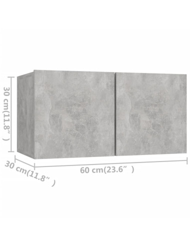 Set di Mobili Porta TV 6 pz Grigio Cemento in Legno Multistrato